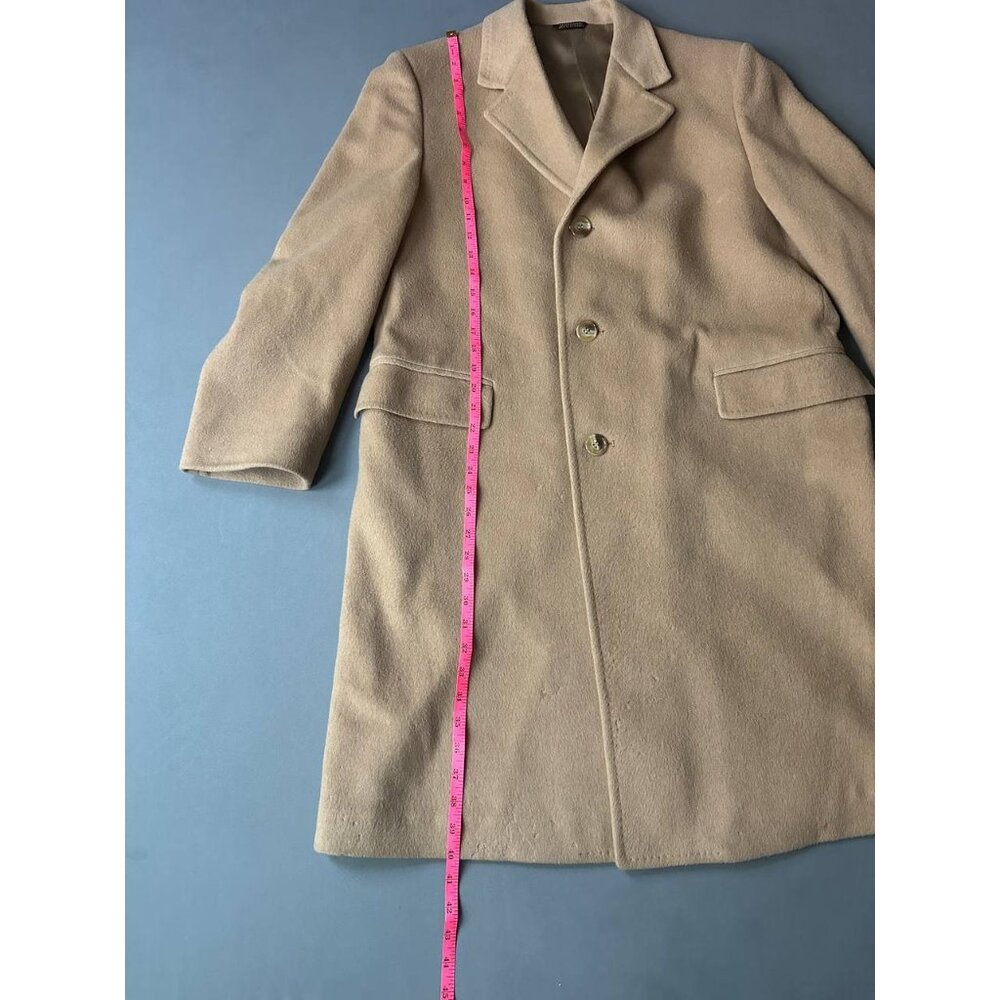Jos. A. Bank Top Coat Wool Camel Tan Tailored Fit Made in USA executive collect - Picture 3 of 16